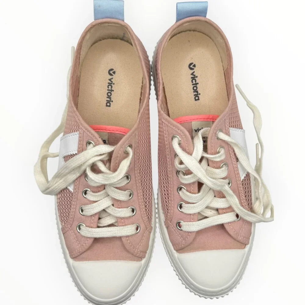 Victoria Women's 1915 Re-Edition Pink Mesh Low-Top Sneakers - Picture 7 of 10